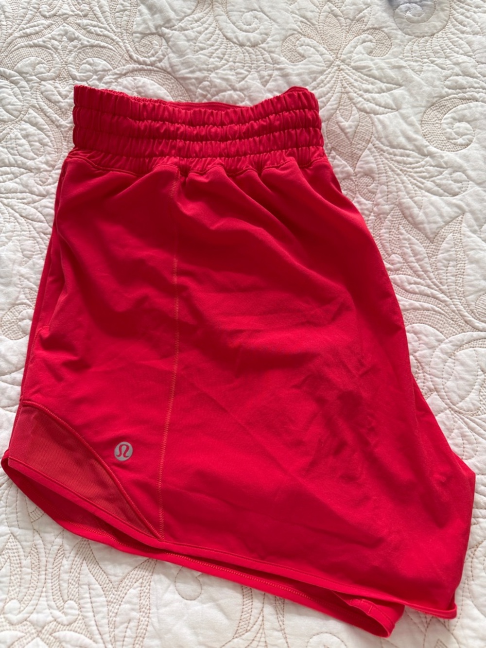 lululemon athletica red/pink Athletic Shorts- Hotty Hot High Rise Lined 4”